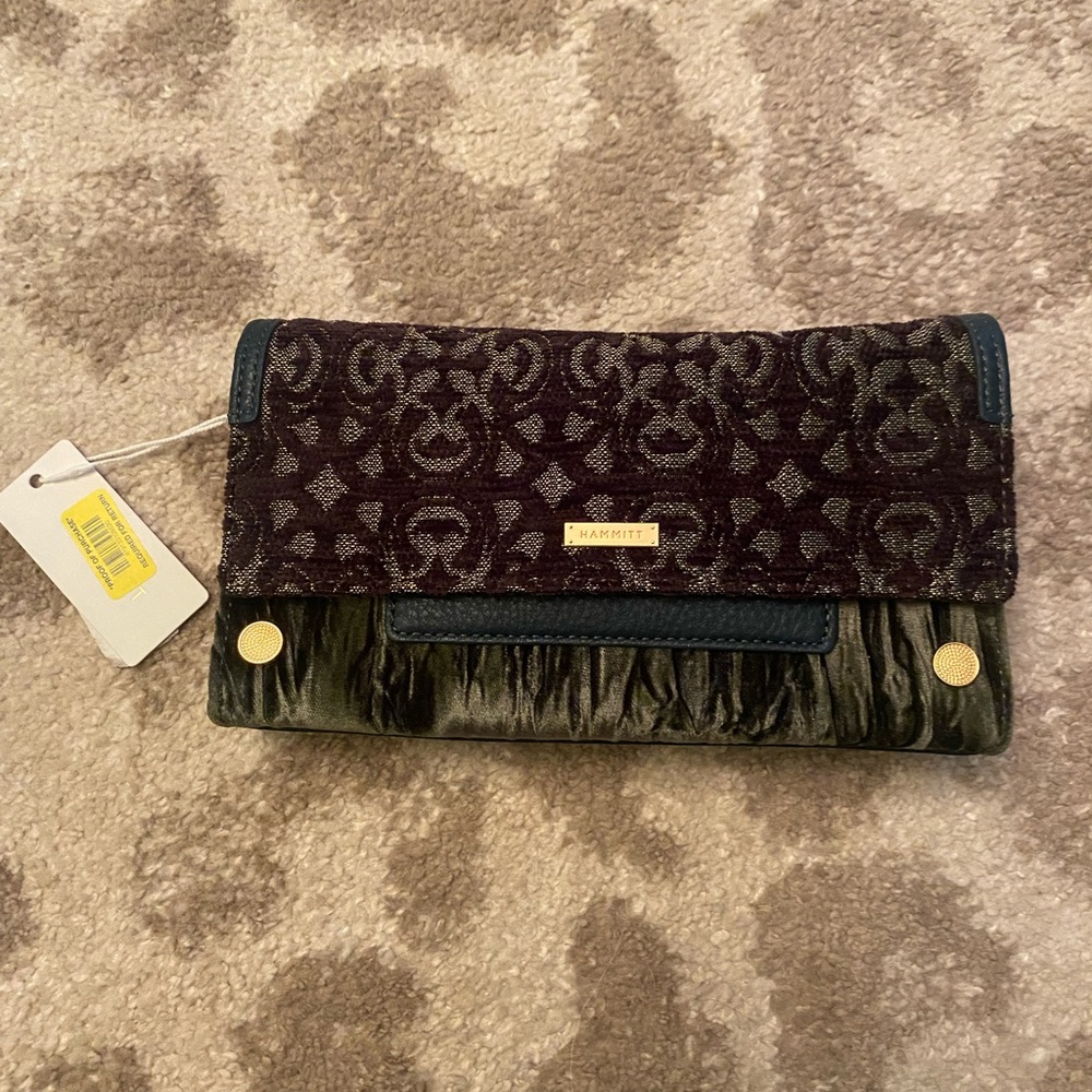 Hammitt AJ Crossbody Clutch Antique Atelier new with tags!  Blue green